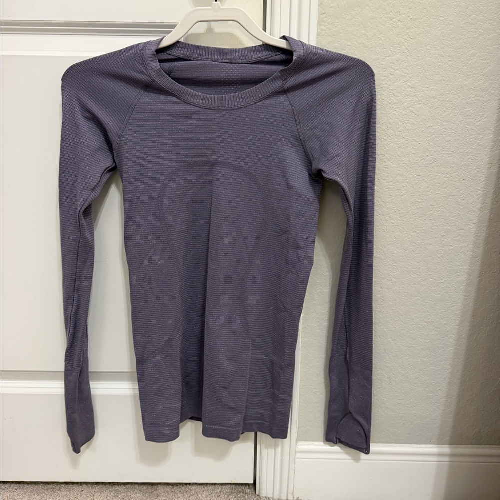 Lululemon long sleeve swiftly tech in sparkle purple